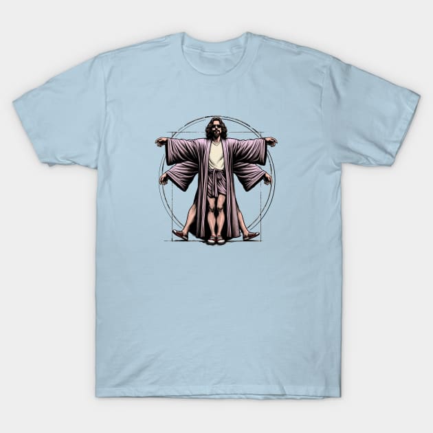 Vitruvian Dude Da Vinci Vitruvian Man Big Lebowski T-Shirt by GIANTSTEPDESIGN